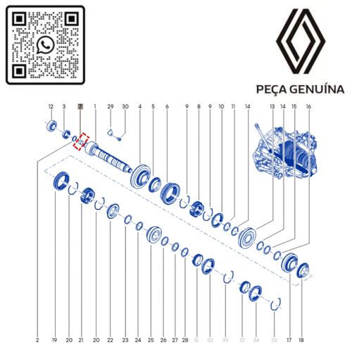 RN 25406R 322625406R Bucha Calco Eixo Caixa Cambio Kwid 2017 2020 3